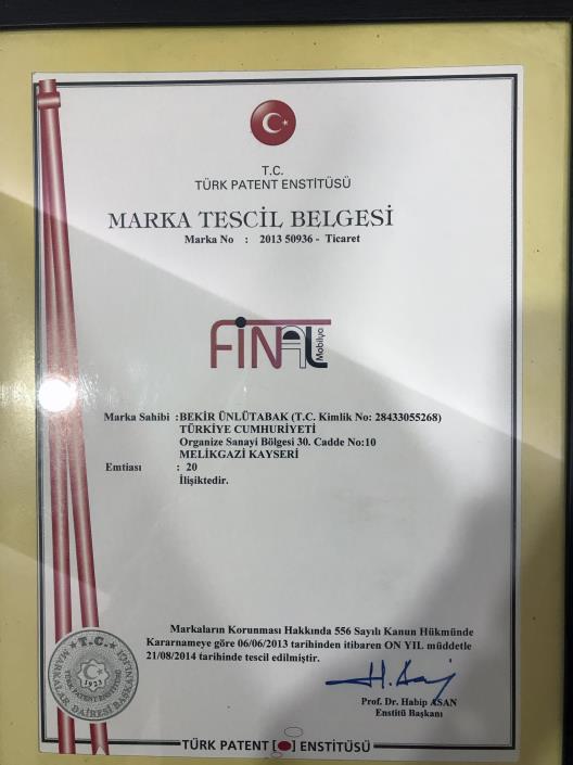 TPE Patentli Marka Tescil Belgemizi Aldık